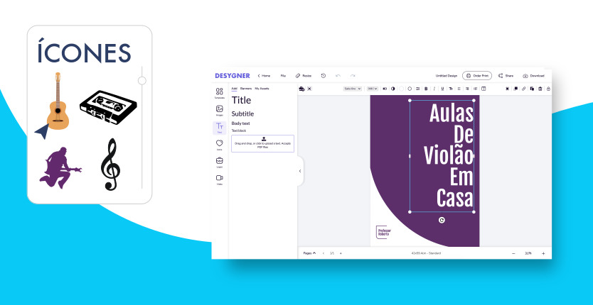 Como adicionar ícones no seu cartaz
