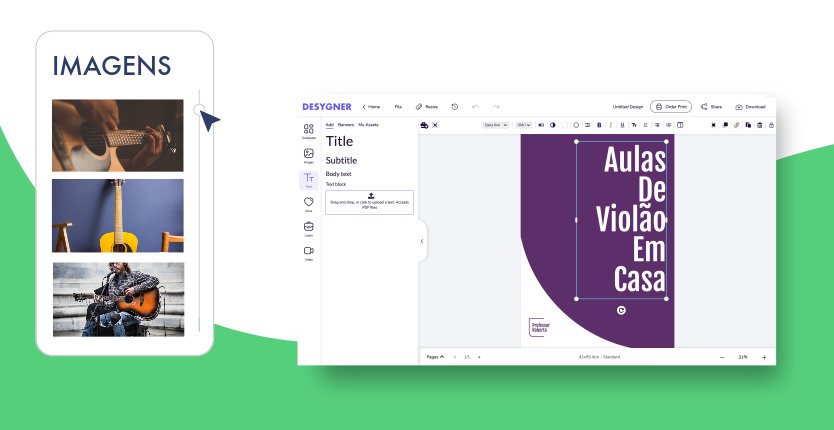 Como adicionar uma imagem no seu cartaz