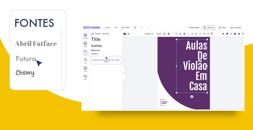Como mudar a fonte do seu cartaz