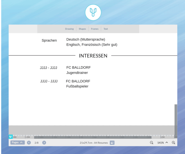 lebenslauf gestalten